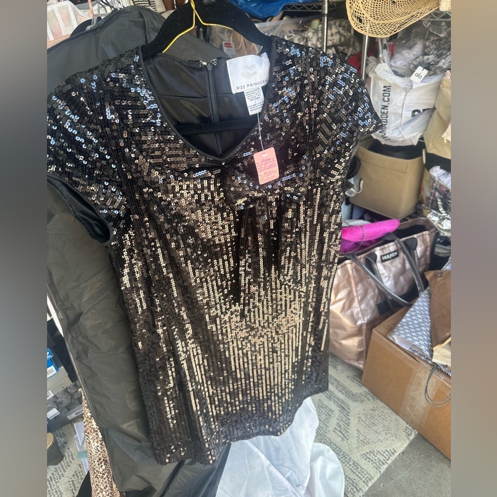 Black sparkle mini dress